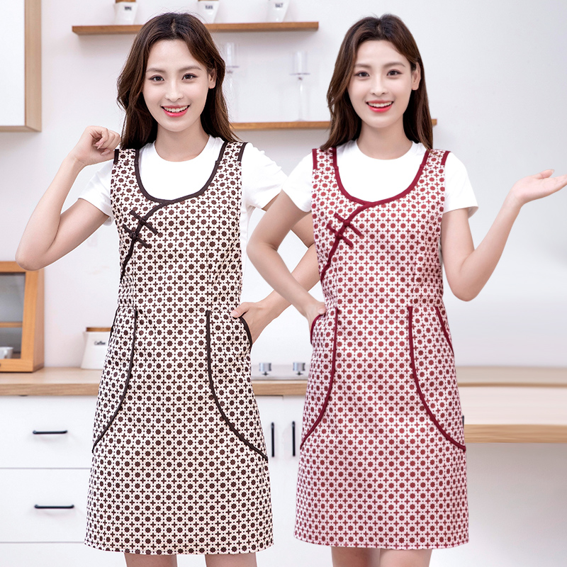 中式国风升级覆膜防水坎肩式围裙