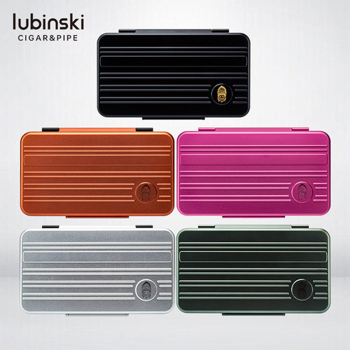 鲁宾斯基便携雪茄盒 航空铝阳极氧化5支装3cm超薄雪茄盒LUBINSKI