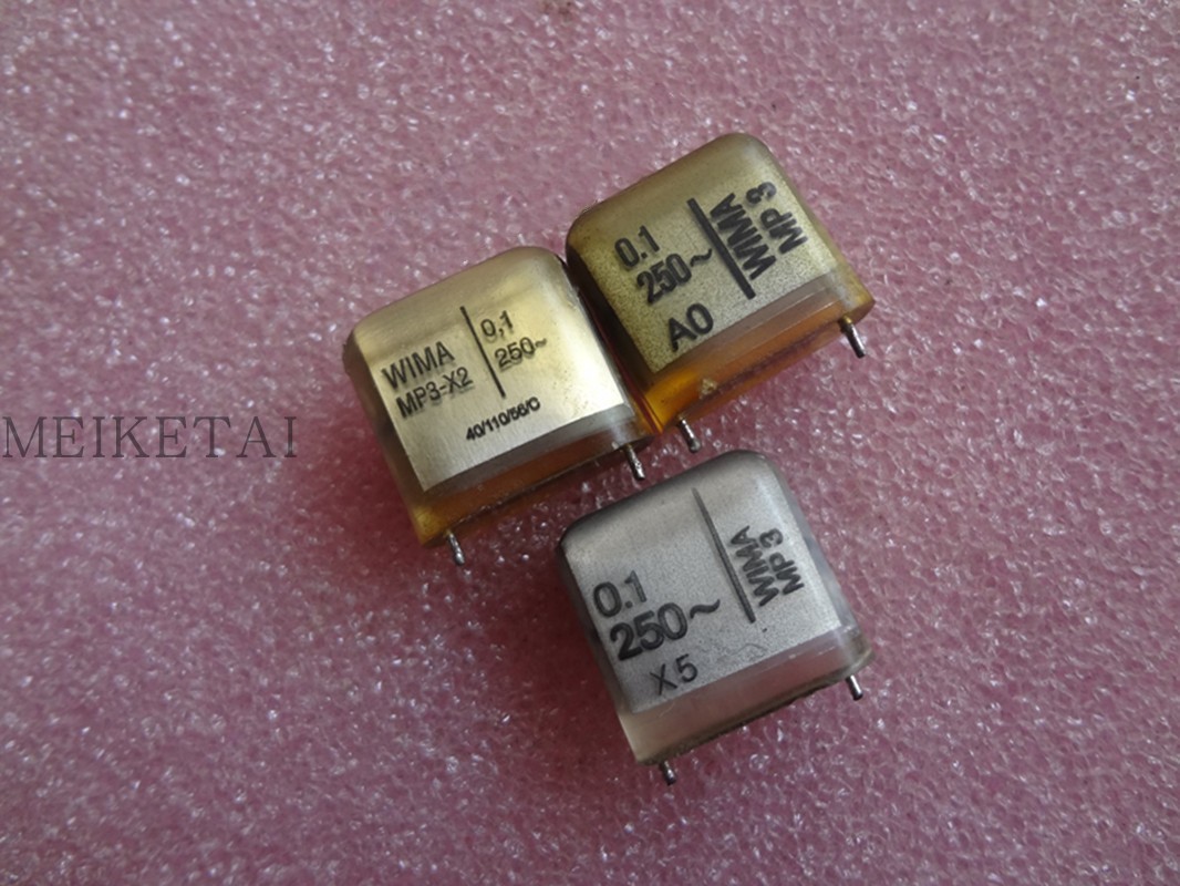 二手德国威马WIMA 0.1UF 250V 100NF 104 MP3 x2 安规电容15MM