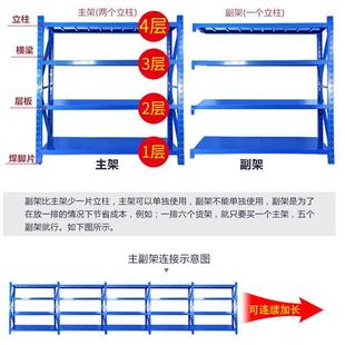 仓储货架重型库房多层置物架物流仓库中型地下室收纳家用加厚铁架