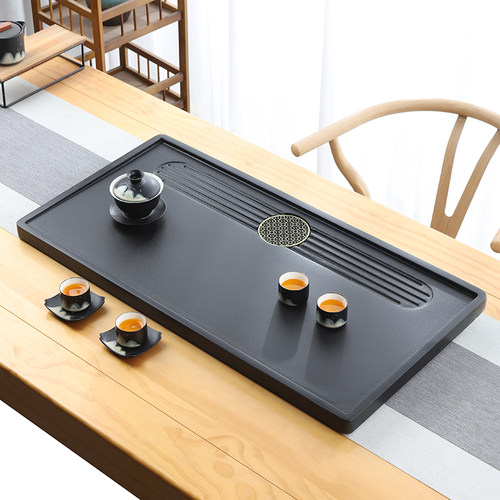 天然乌金石茶盘单盘家用简约茶具客厅整块高档石头茶海茶台盘托盘