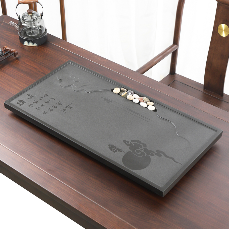 家用乌金石茶盘天然简约