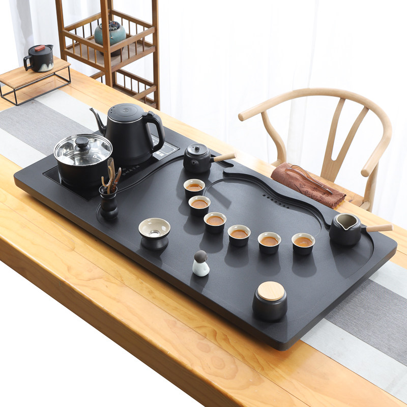 天然整块乌金石茶盘茶具套装家用全自动一体烧水壶茶台功夫石茶盘,餐饮具,茶盘,淘宝优惠券,粉丝福利购,淘宝优惠卷