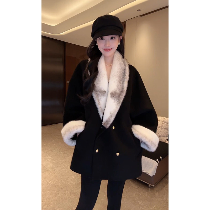 大李plus 银十字貂 10羊绒90羊毛毛呢外套女冬季保暖高级贵气大衣,女装/女士精品,毛呢外套,淘宝优惠券,粉丝福利购,淘宝优惠卷