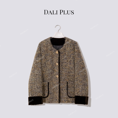 混花咖金香风90鹅绒服