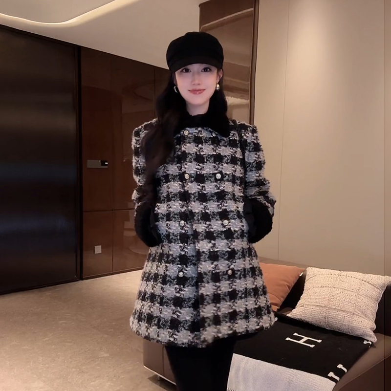 羊毛白鹅绒内胆小香羽绒服外套