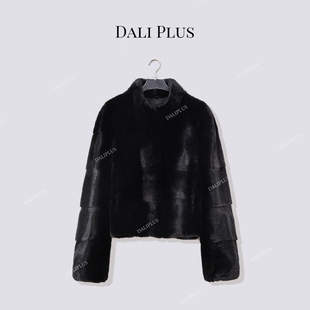 横排工艺皮草外套 水貂皮草 D5MM3451 宝嘉美 大李plus