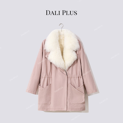 可卸加厚收腰长款大衣