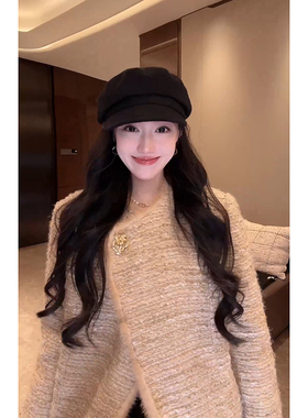 大李plus“金色水貂年服95鹅绒”一粒扣小香风羽绒服-D5SS7339