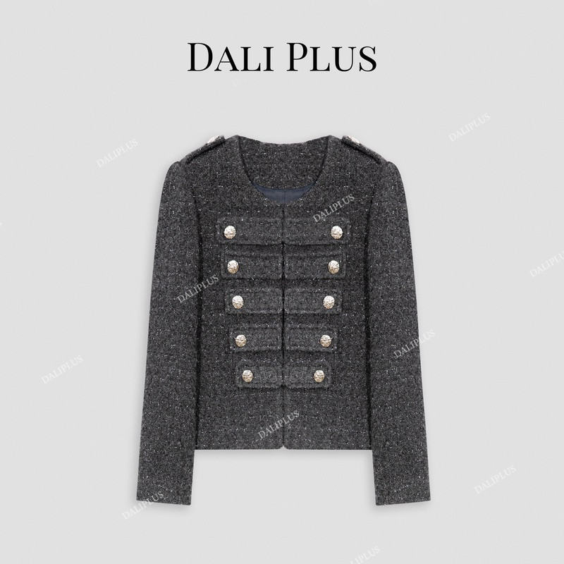 大李plus高奢线 复古门襟军旅风猎装夹克小香风外套-D4TY0079