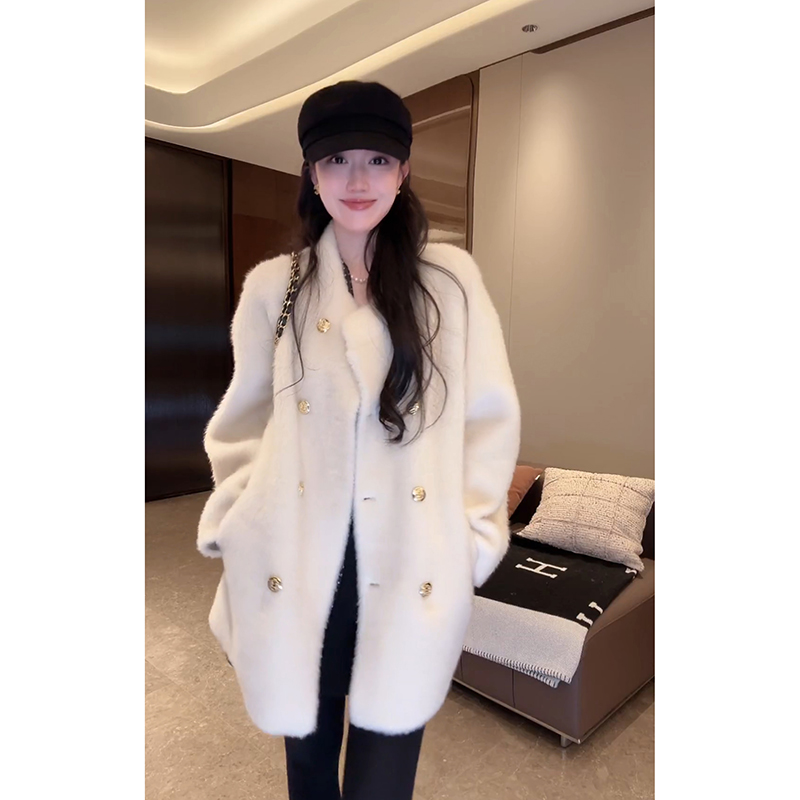 大李plus“100长毛羊毛加厚外套