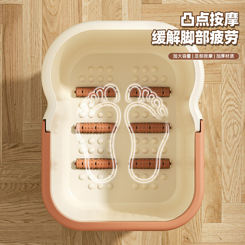 家用大容量加高过膝泡脚桶冬季保温带轮洗脚桶宿舍养生按摩足浴桶