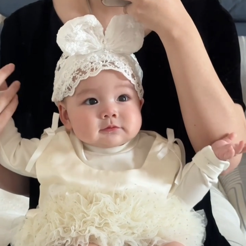 新生婴儿夏天护囟门帽子小月龄宝宝薄款透气公主帽可爱蝴蝶结胎帽