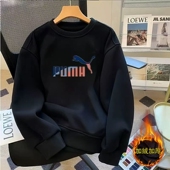 卫衣男圆领青年加绒加厚休闲上衣潮 宽松大码 奥莱折扣 秋冬新款