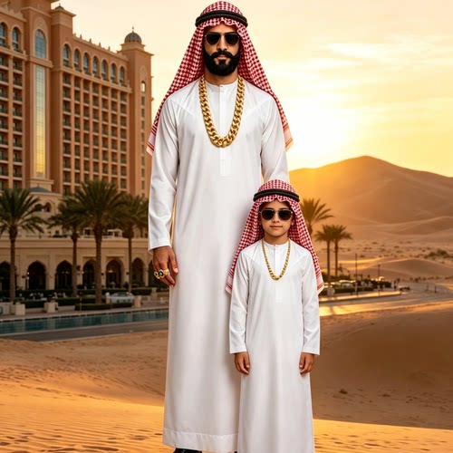 土豪COS白色袍子富豪搞怪服全套
