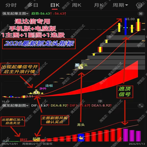 2026通达信股票机构主力强龙起爆点资金监控抄底追踪短线龙头指标