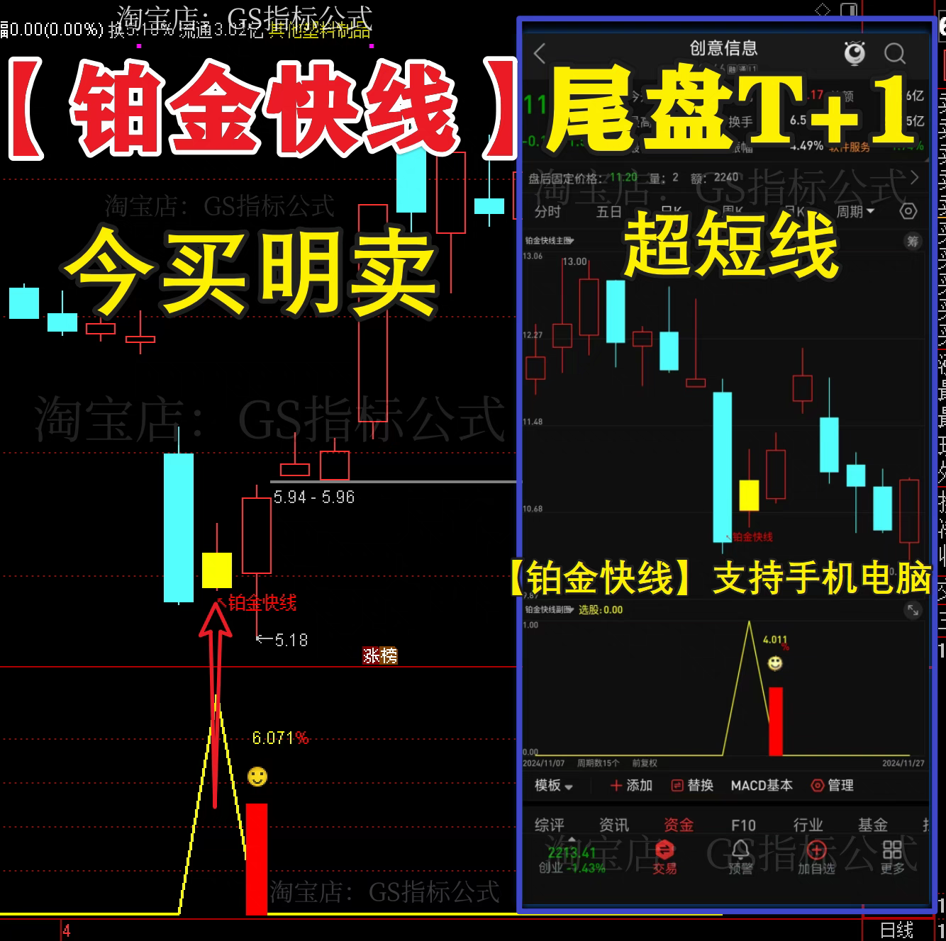 铂金快线尾盘强势低吸趋势套利短线牛股涨停战法支持手机电脑使用