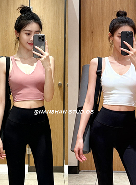 新款瑜伽服锦纶裸感紧身运动文胸女bra百搭健身美背内衣背心聚拢