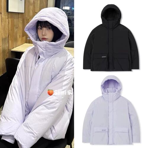 【现货】somi家 韩国直邮NERDY背后字母连帽羽绒服保暖徐明浩同款
