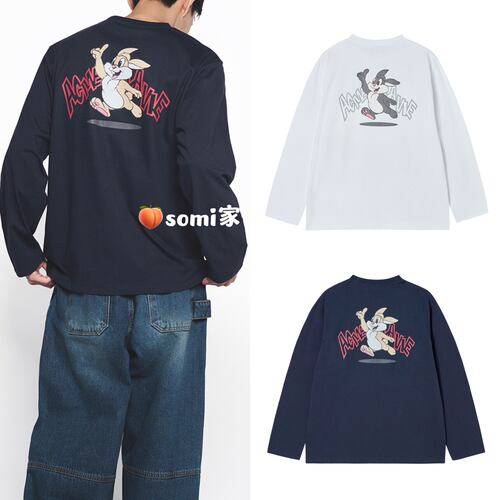 【现货】somi家 韩国ADLV线条小熊兔子长袖衬衫hoshi权顺荣送卡片