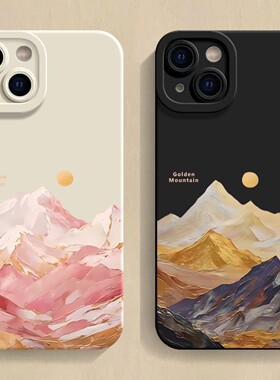 金色雪山iPhone16手机壳15promax苹果14/13/12/11/xr全包7p/8plus