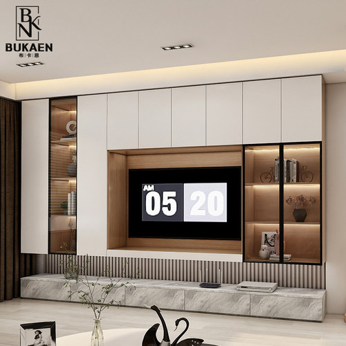 电视柜一体组合福人轻奢