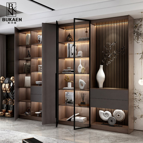 福人精板轻奢书柜家具全屋定制