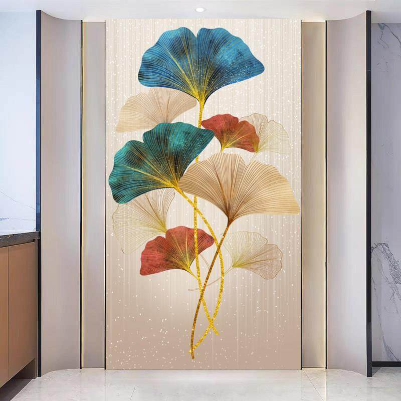 欧玄壁画入关户墙布背景布过壁纸高式级感客厅装饰道画壁纸银银杏,家装主材,无纺布墙纸,淘宝优惠券,粉丝福利购,淘宝优惠卷