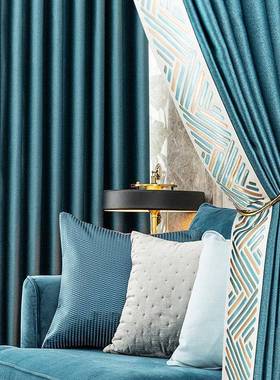 全遮光窗帘北简约品现代卧欧室隔热遮阳防晒飘窗布成客款XCX厅新