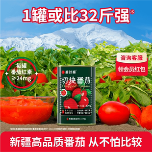 番时番新疆番茄罐头新鲜西红柿切块丁调味无添加剂400g 12罐整箱