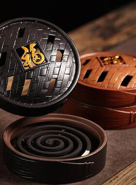 大号蚊炉陶瓷镂空蚊香盘托架支家用创意室香内火蚊香防盒lp36208