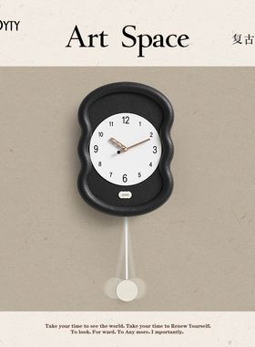 TEBO免打孔钟表现代简约家用客厅挂钟玄关时钟创意艺术座钟