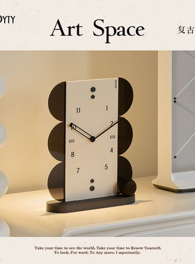 TEBO北欧轻奢座钟家居客厅高级感时钟玄关电视柜桌面装饰摆件