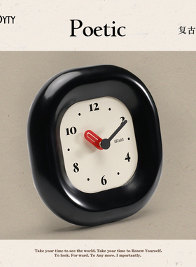 TEBO家居奶油风家居客厅创意时钟装饰品玄关电视柜高级感桌面摆件