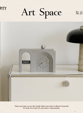 TEBO桌面时钟摆件客厅玄关创意摆台式座钟家居电视柜装饰品