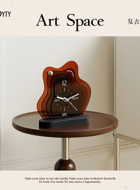 TEBO入户玄关时钟摆件客厅电视柜创意钟表办公室桌面座钟装饰品