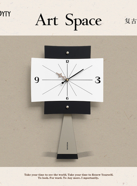 TEBO免打孔挂钟表客厅高端轻奢2026新款餐厅创意艺术时钟