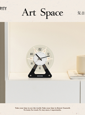 TEBO玄关轻奢高档装饰摆件客厅摆台式时钟电视柜钟表桌面饰品