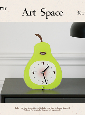 TEBO大吉大梨创意时钟摆件家居玄关摆台式钟表客厅卧室装饰品