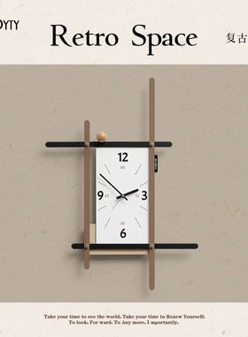 TEBO免打孔创意钟表挂钟客厅2026新款艺术家用轻奢时钟装饰墙