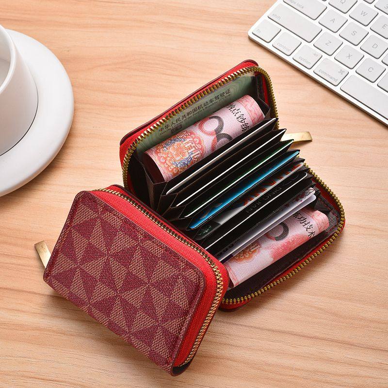 防盗刷防消磁卡包大容量放卡片包多卡位放银行卡零钱拉链风琴卡包