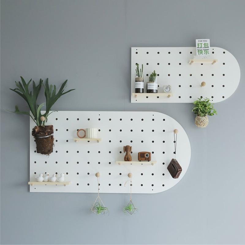 A5L扇形洞洞板定 做拱形免打孔装饰壁挂衣帽架健身器材收纳置物