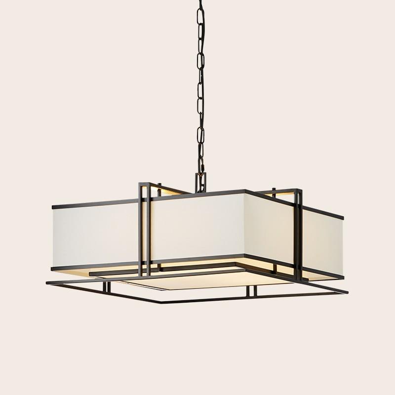 新中式客厅灯酒店样板房禅意灯具简约餐厅灯创意书房卧室铁艺吊灯