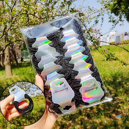 韩版基础简约尼龙发圈高弹性无接缝发绳皮筋头绳10条卡装