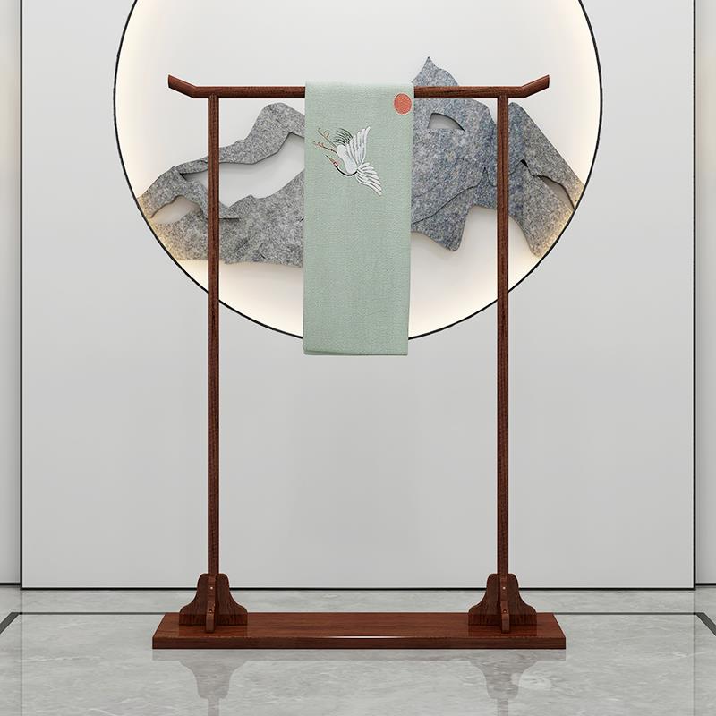 cs仿古新中式实木衣帽架卧室落地衣架茶楼酒店明宿古典挂衣架简易