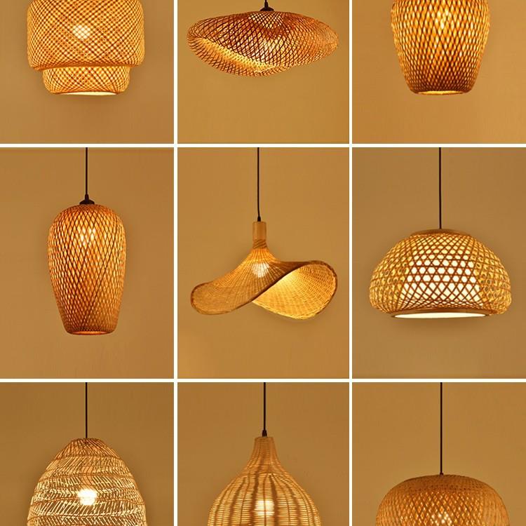 A8L竹编吊灯新中式灯饰藤编禅意茶室餐饮灯日式竹艺灯笼茶楼仿古