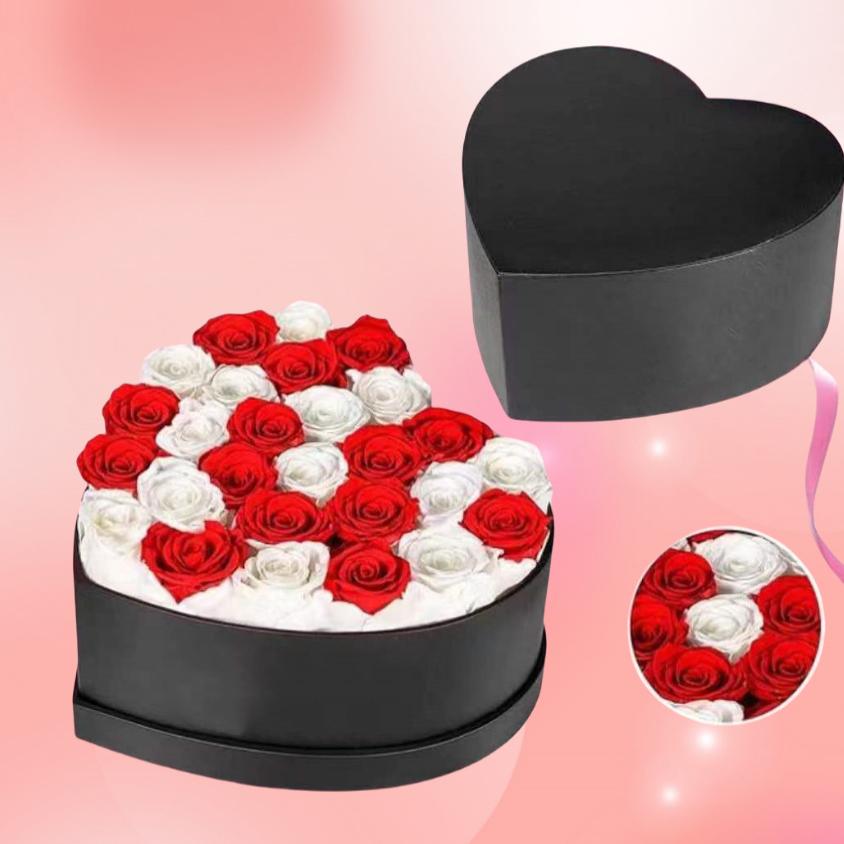 心形抱抱桶永生花成品16朵玫瑰