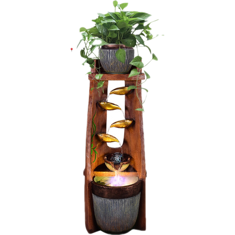 兆族客厅中式流水喷泉摆件室内循环水生财装饰落地假山鱼缸景观加