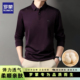 商务休闲长袖 罗蒙翻领Polo衫 新款 春季 T恤柔顺亲肤纯色上衣 男士