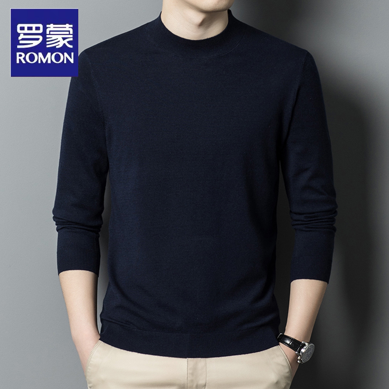 罗蒙商务休闲圆领秋冬季针织衫